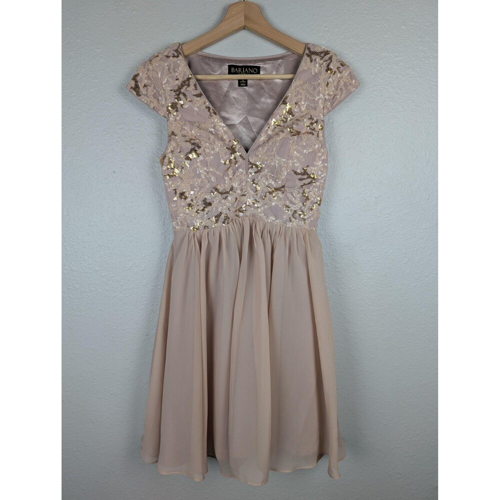 Bariano Dress Womens XXS Sequin‎ Fit and Flare Cocktail